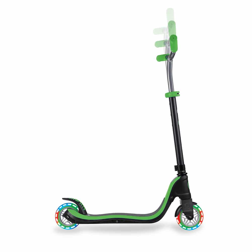 Globber Flow 125 Lights Scooter Black Green Jadrem Toys