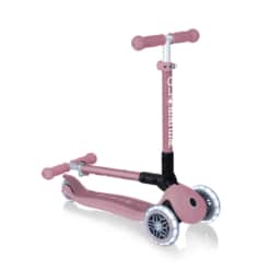 Globber Ecologic Junior Foldable Scooter with Light Up Wheels - Berry
