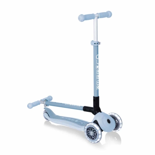 Globber Ecologic Primo Foldable Scooter with Lights - Blueberry