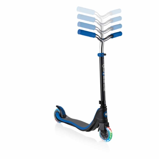 Globber Flow 125 Lights 2 Wheel Scooter Black Blue - Image 3