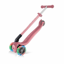 Globber PRIMO Foldable Plus Scooter w/Light Up Wheels Pastel Pink