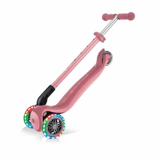 Globber PRIMO Foldable Plus Scooter w/Light Up Wheels Pastel Pink