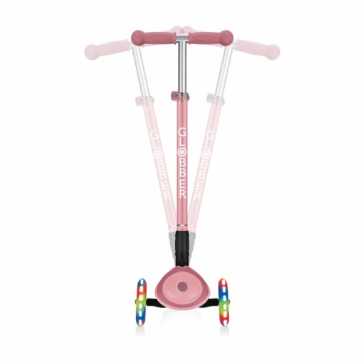 Globber PRIMO Foldable Plus Scooter w/Light Up Wheels Pastel Pink