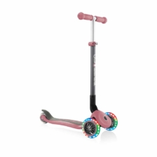 Globber PRIMO Foldable Scooter Pastel Deep Pink with Light-Up Wheels