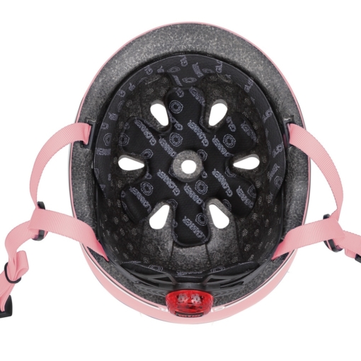 Globber Pastel Pink Toddler Helmet fits 45-51cm Head - Flashing Safety Light