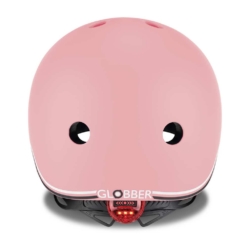 Globber Pastel Pink Toddler Helmet fits 45-51cm Head - Flashing Safety Light