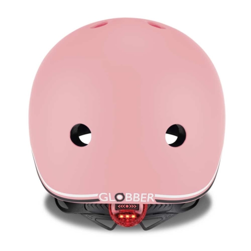 Globber Pastel Pink Toddler Helmet fits 45-51cm Head - Flashing Safety Light