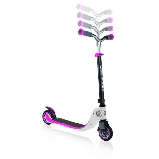 Globber Scooter Flow 125 Foldable 2 Wheel Scooter White/Pink - Image 4