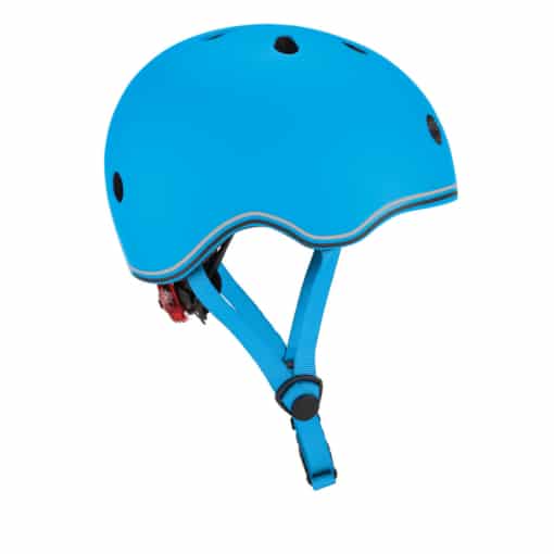 Globber Sky Blue Kids Helmet fits head 51-55cm with Flashing Safety Light