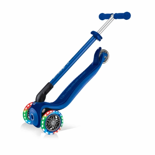 Globber® PRIMO PLUS Foldable Navy Blue Scooter + Light up Wheels - Image 2