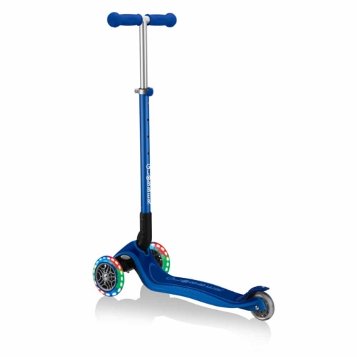 Globber® PRIMO PLUS Foldable Navy Blue Scooter + Light up Wheels - Image 6
