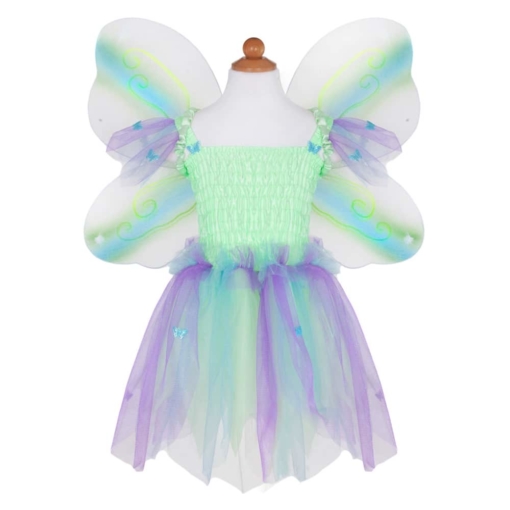 Great Pretenders Green Butterfly Dress & Wings with Wand - Size 5-6