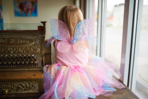 Great Pretenders Rainbow Fairy Dress with Wings - Size 5-6