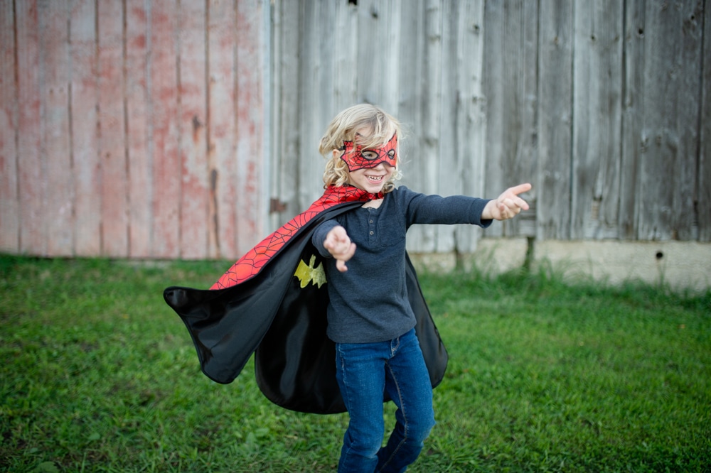 Great Pretenders Reversible Spider & Bat Cape with Mask - Size 4-6