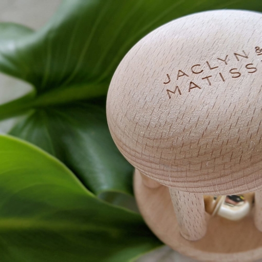 Jaclyn & Matisse® Wooden Rattle - Bella the Bell - Image 3