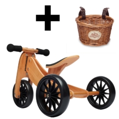 Kinderfeets Tiny Tot 2 in 1 Bamboo Bike with Basket