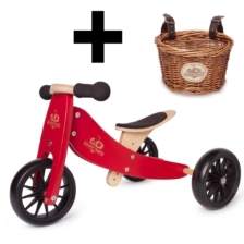 Kinderfeets Tiny Tot 2 in 1 Cherry Red Bike with Basket