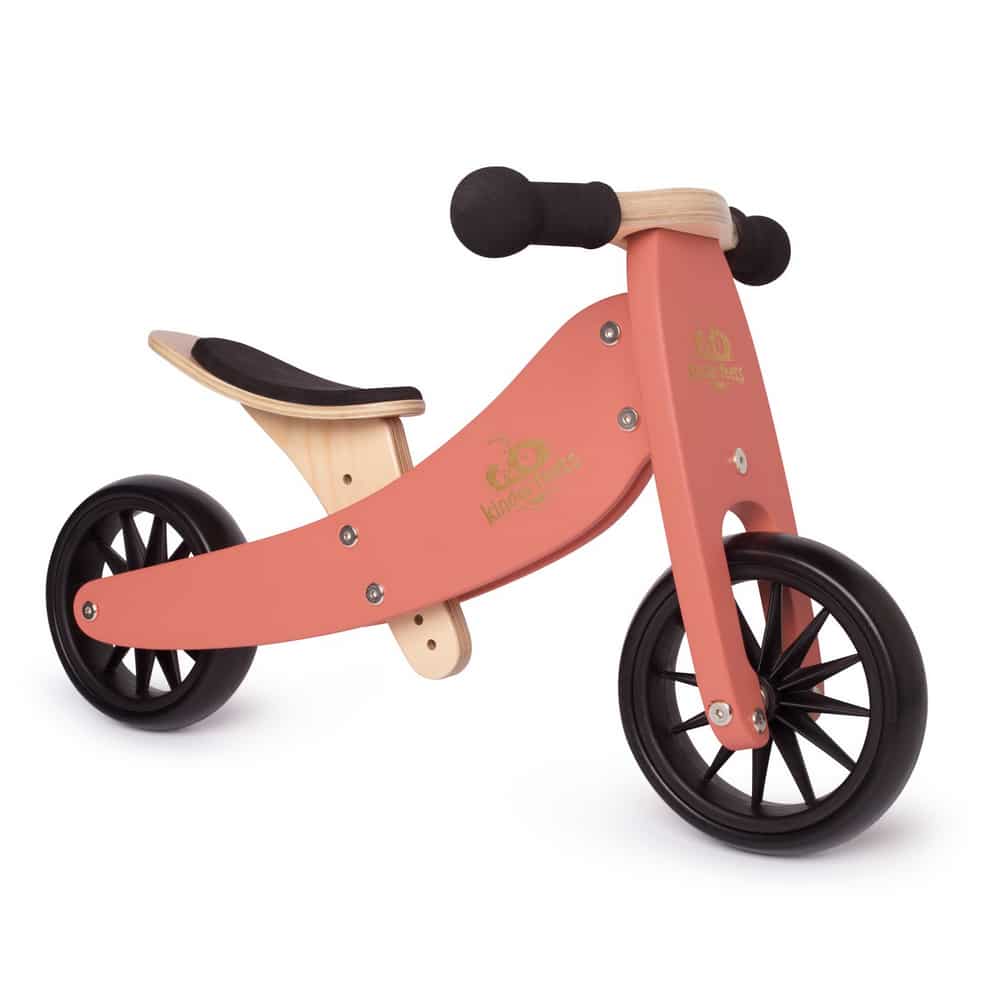 Kinderfeets Tiny Tot 2 in 1 Coral Bike with Basket - Image 2