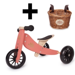 Kinderfeets Tiny Tot 2 in 1 Coral Bike with Basket