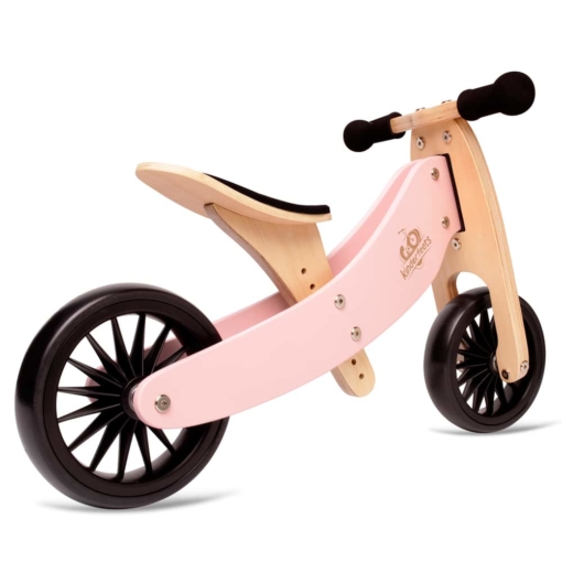 kinderfeets tiny tot plus in rose pink in two wheel configuration