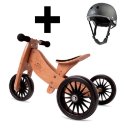 Kinderfeets Tiny Tot *PLUS* Bamboo Trike with Black Helmet