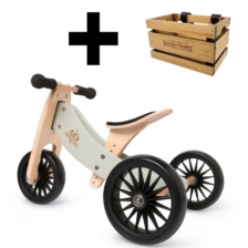 Kinderfeets Tiny Tot *PLUS* Trike Silver Sage with Crate
