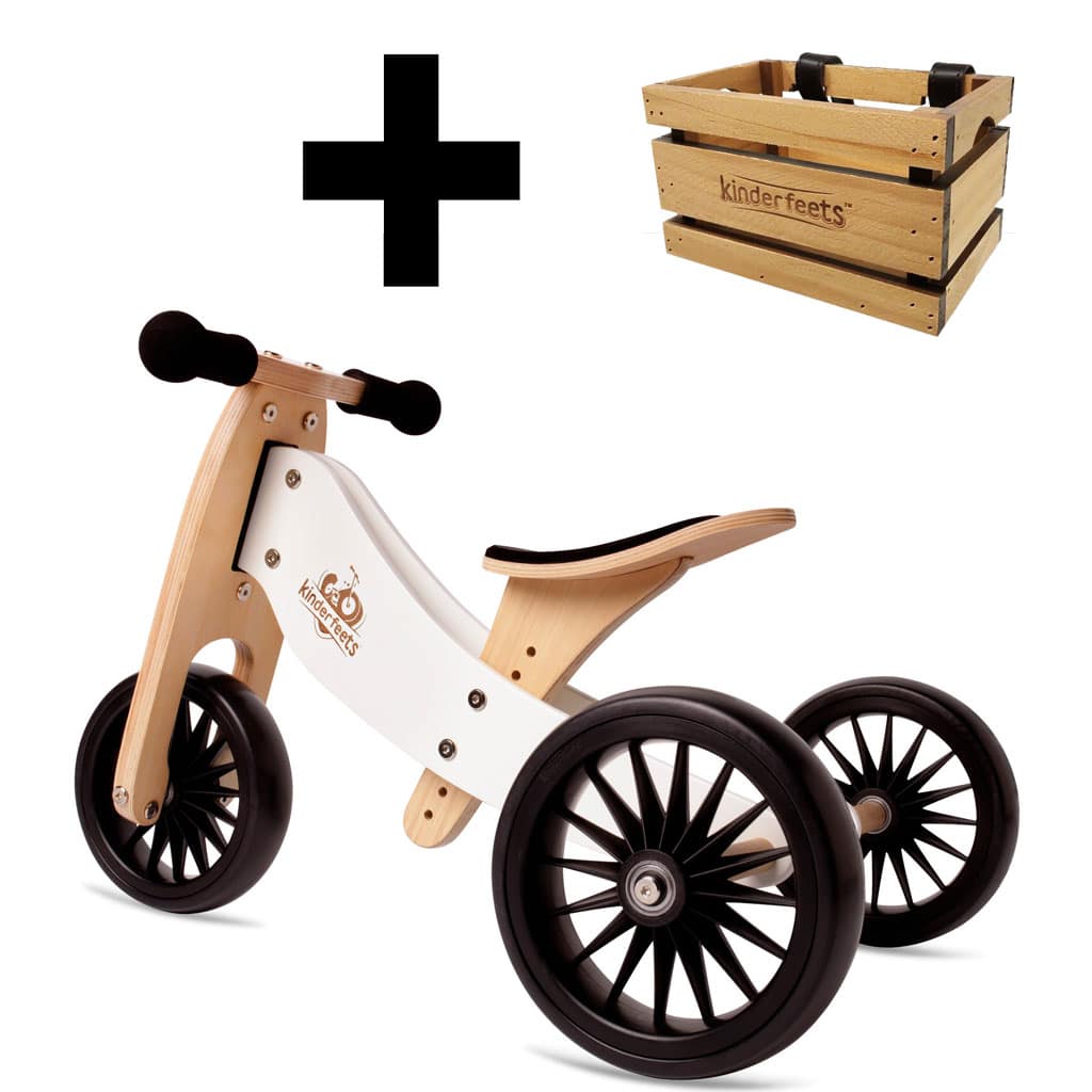 Kinderfeets Tiny Tot Plus Trike White With Crate