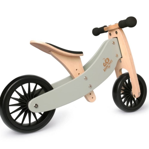 Kinderfeets Tiny Tot PLUS 2 in 1 Trike Silver Sage & White Helmet Bundle - Image 2