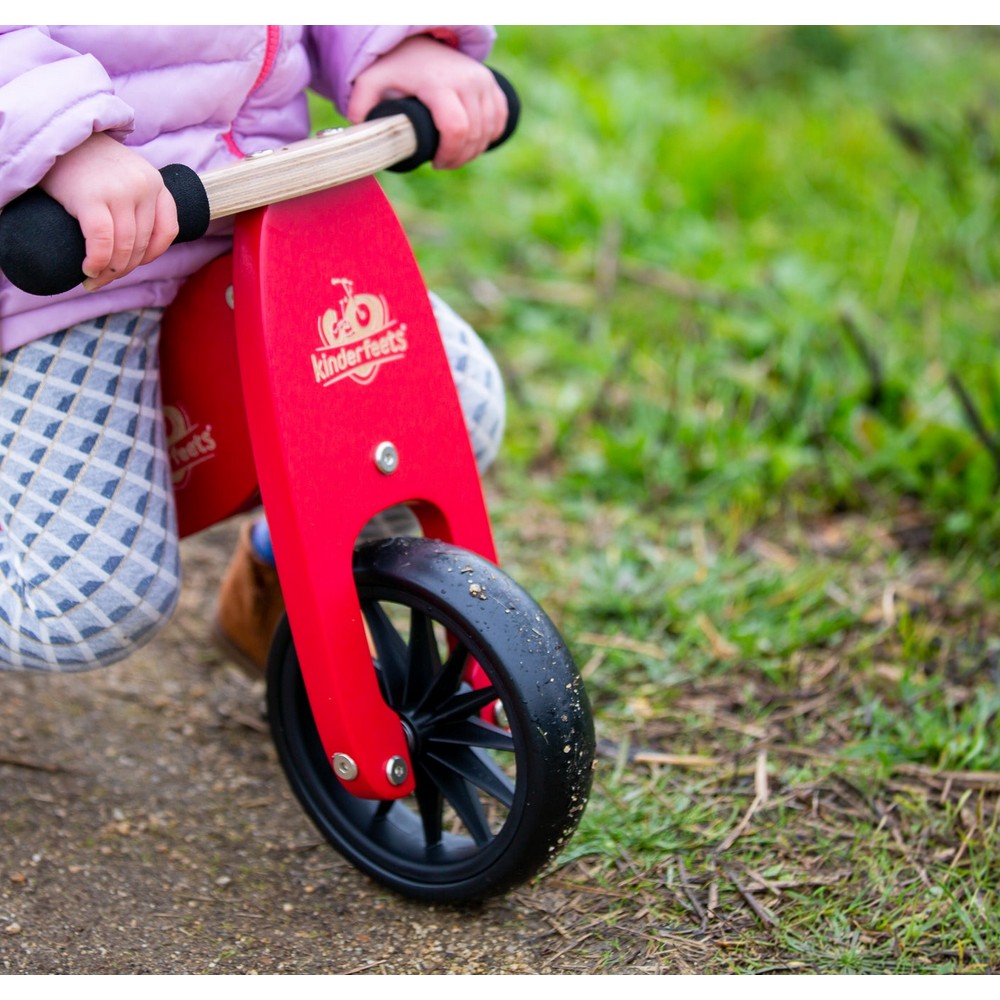 Kinderfeets Tiny Tot Trike 2 in 1 Balance Bike Cherry Red
