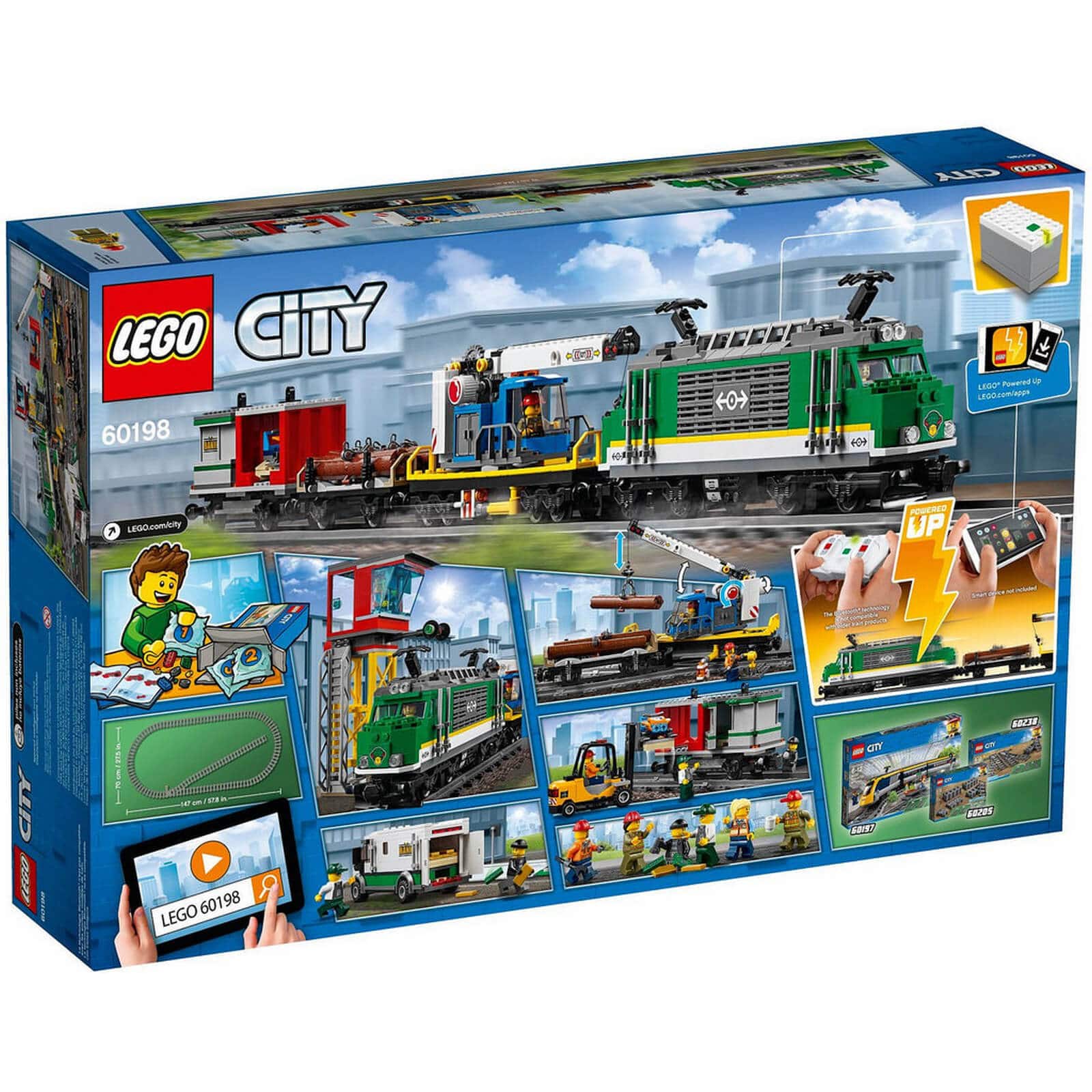 lego blue cargo train