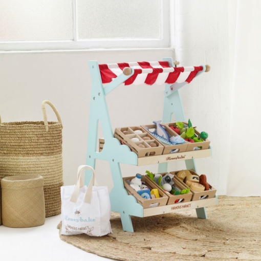Le Toy Van Honeybee Market Stall With 1 Crate - Image 3