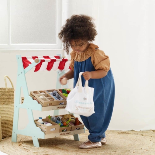 Le Toy Van Honeybee Market Stall With 1 Crate - Image 6