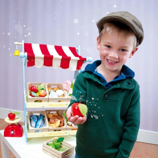 Le Toy Van Honeybee Market Stall With 1 Crate - Image 4