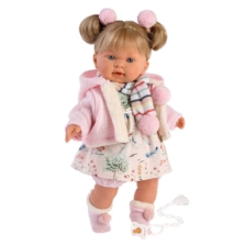 Llorens Crying Baby Doll Alexandra with Striped Scarf 42cm
