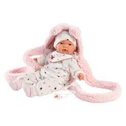 Llorens Crying Baby Doll Joelle with Baby Carrier 38cm