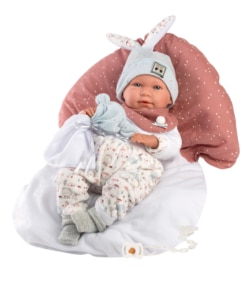 Llorens Crying Baby Doll Kate with Mushroom Cushion 42cm