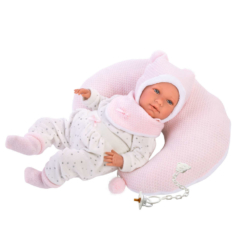 Llorens Crying Baby Doll Mimi with Pillow 42cm