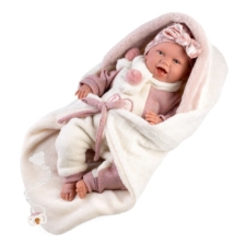 Llorens Laughing Baby Doll Mimi Smiles with Shawl 42cm