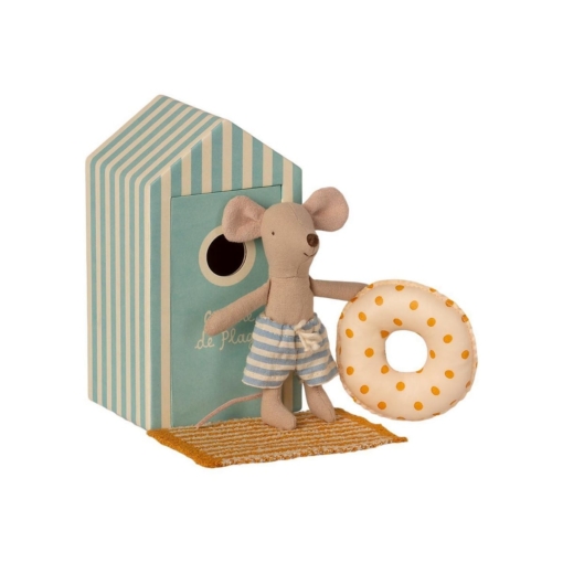Maileg Beach Mouse Little Brother in Cabin