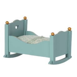 Maileg Cradle Baby Mouse Blue