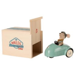 Maileg Mouse Car and Garage Blue