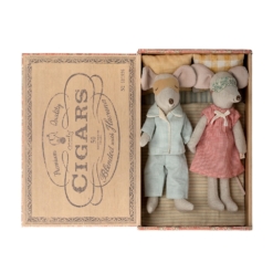 Maileg Mum and Dad Mice in Cigar Box