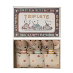 Maileg Triplets Baby Mice in Matchbox