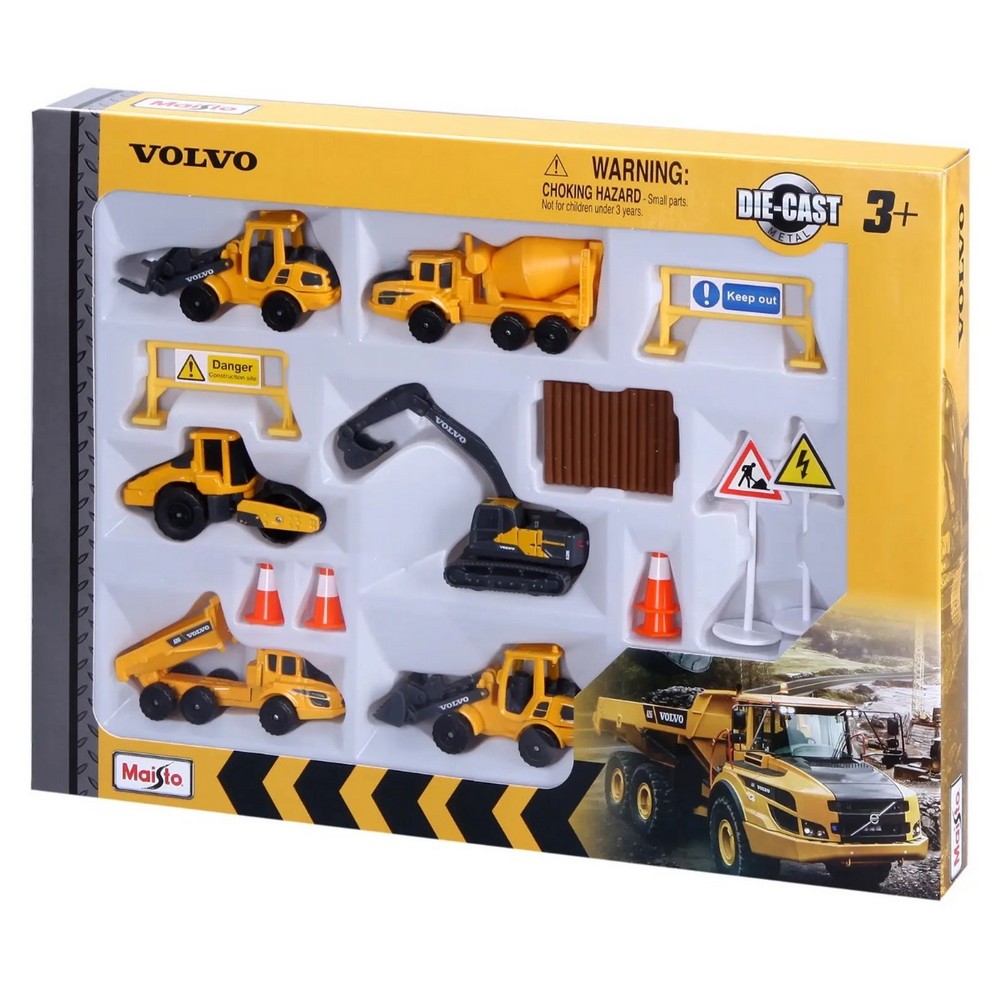 Maisto Volvo Construction Vehicle 6 Piece Playset