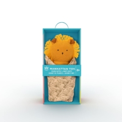 Manhattan Toy Co Lion Burp Cloth and Rattle Plush