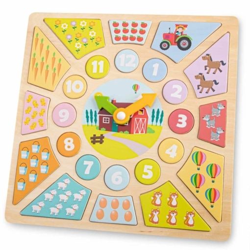 New Classic Toys FSC Farm Puzzle Clock