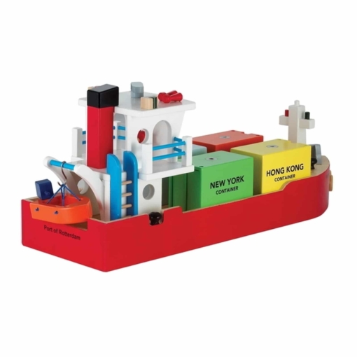 New Classic Toys Wooden Container Ship - Image 2