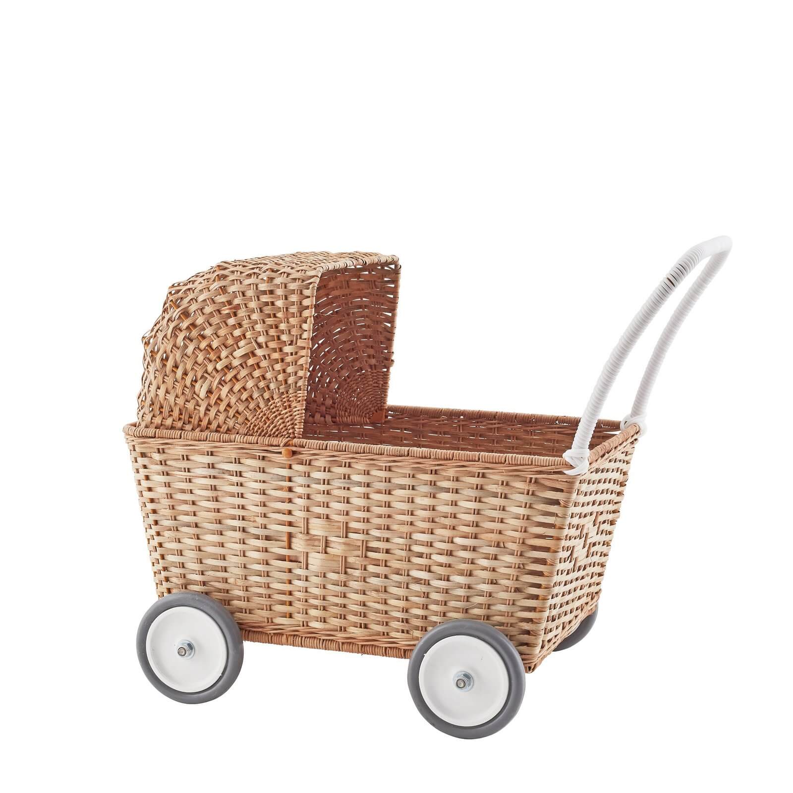rattan doll pram