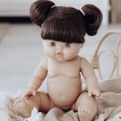 Paola Reina Gordis Doll Brunette Pigtails Daisy 34cm Green Eyes