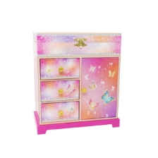 Pink Poppy Butterfly Skies Music Box Large